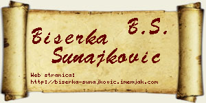 Biserka Sunajković vizit kartica